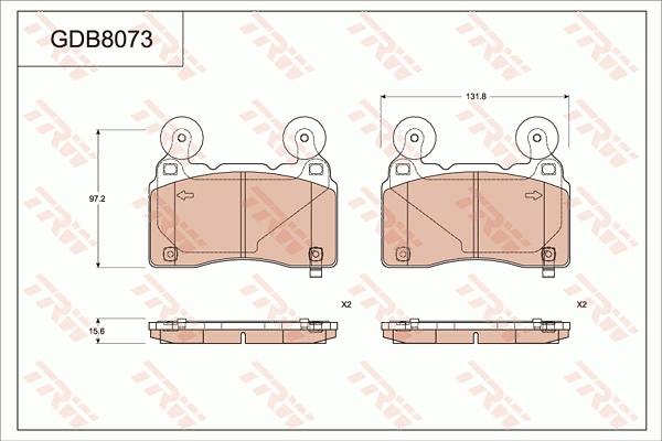 TRW GDB8073 - Тормозные колодки, дисковые, комплект autospares.lv