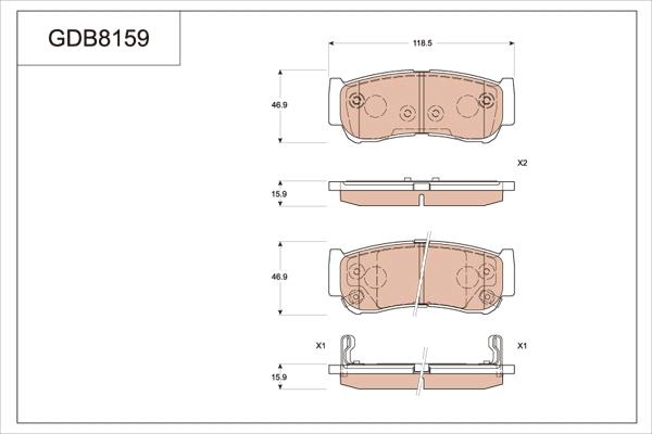 TRW GDB8159 - Тормозные колодки, дисковые, комплект autospares.lv