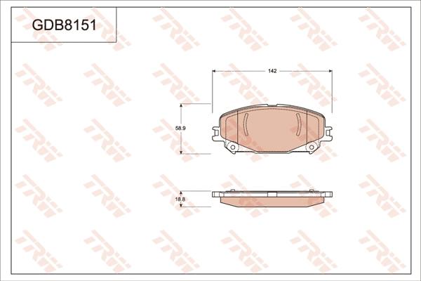 TRW GDB8151 - Тормозные колодки, дисковые, комплект autospares.lv