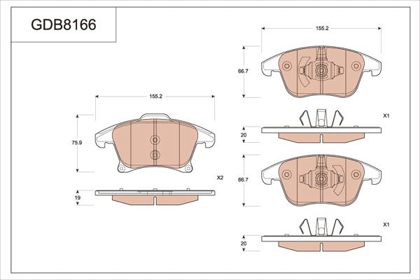 TRW GDB8166 - Тормозные колодки, дисковые, комплект autospares.lv