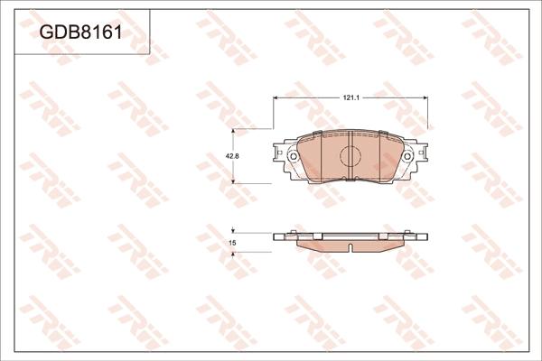 TRW GDB8161 - Тормозные колодки, дисковые, комплект autospares.lv