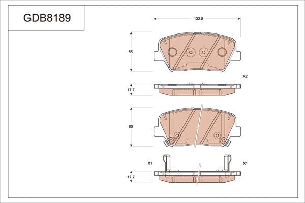 TRW GDB8189 - Тормозные колодки, дисковые, комплект autospares.lv