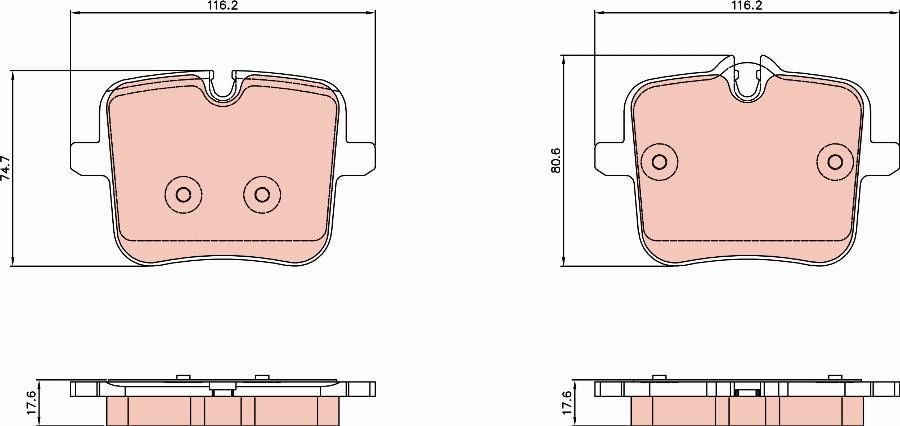 TRW GDB8356 - Тормозные колодки, дисковые, комплект autospares.lv