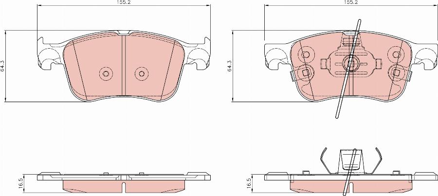 TRW GDB8333AT - Тормозные колодки, дисковые, комплект autospares.lv