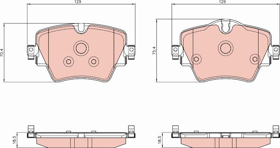 TRW GDB8282 - Тормозные колодки, дисковые, комплект autospares.lv