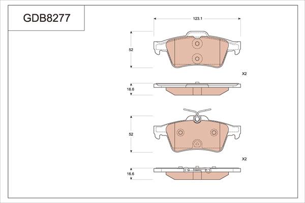 TRW GDB8277 - Тормозные колодки, дисковые, комплект autospares.lv