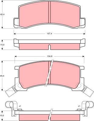 TRW GDB871 - Тормозные колодки, дисковые, комплект autospares.lv