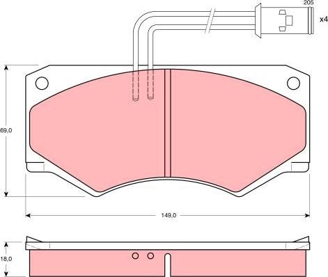 TRW GDB390 - Тормозные колодки, дисковые, комплект autospares.lv