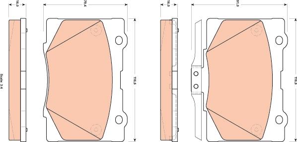 TRW GDB3498 - Тормозные колодки, дисковые, комплект autospares.lv