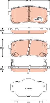 TRW GDB3449 - Тормозные колодки, дисковые, комплект autospares.lv