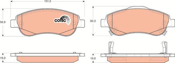 TRW GDB3445 - Тормозные колодки, дисковые, комплект autospares.lv