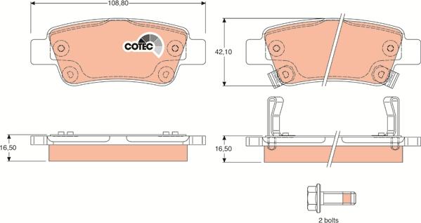 TRW GDB3446 - Тормозные колодки, дисковые, комплект autospares.lv