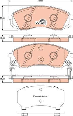 TRW GDB3448DT - Тормозные колодки, дисковые, комплект autospares.lv