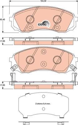 TRW GDB3448 - Тормозные колодки, дисковые, комплект autospares.lv