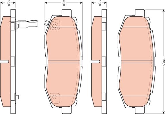 TRW GDB3442 - Тормозные колодки, дисковые, комплект autospares.lv