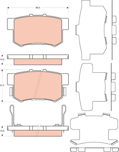 TRW GDB3447 - Тормозные колодки, дисковые, комплект autospares.lv