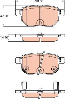 TRW GDB3454DT - Тормозные колодки, дисковые, комплект autospares.lv