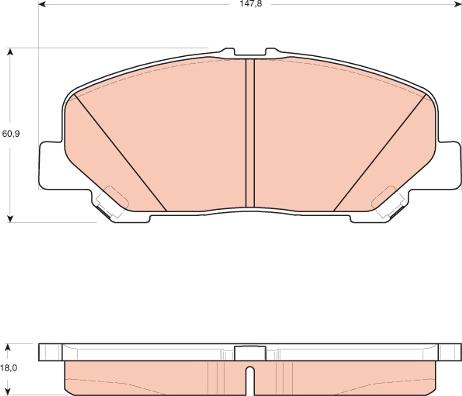 TRW GDB3455 - Тормозные колодки, дисковые, комплект autospares.lv