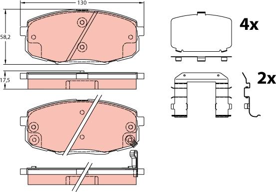 TRW GDB3450AT - Тормозные колодки, дисковые, комплект autospares.lv