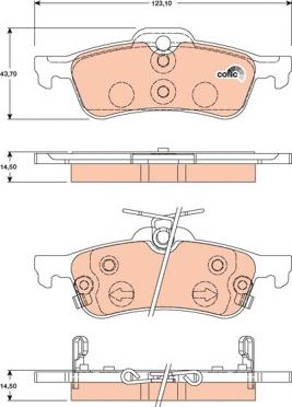 TRW GDB3458 - Тормозные колодки, дисковые, комплект autospares.lv