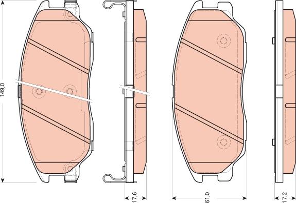 TRW GDB3465 - Тормозные колодки, дисковые, комплект autospares.lv