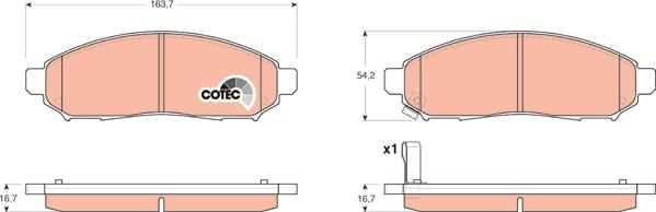 TRW GDB3404 - Тормозные колодки, дисковые, комплект autospares.lv