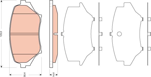 TRW GDB3401 - Тормозные колодки, дисковые, комплект autospares.lv