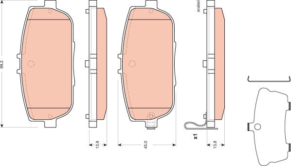 TRW GDB3402 - Тормозные колодки, дисковые, комплект autospares.lv