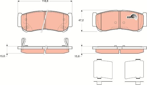 TRW GDB3419DT - Тормозные колодки, дисковые, комплект autospares.lv