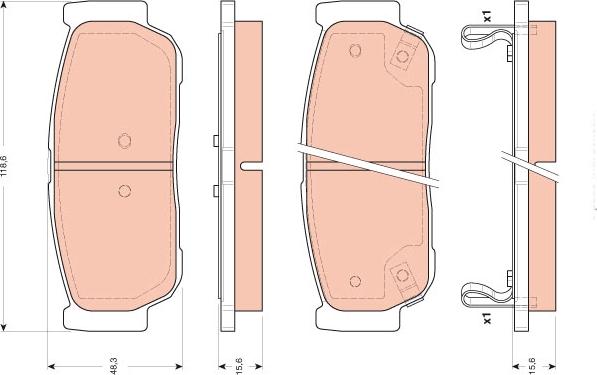 TRW GDB3413 - Тормозные колодки, дисковые, комплект autospares.lv