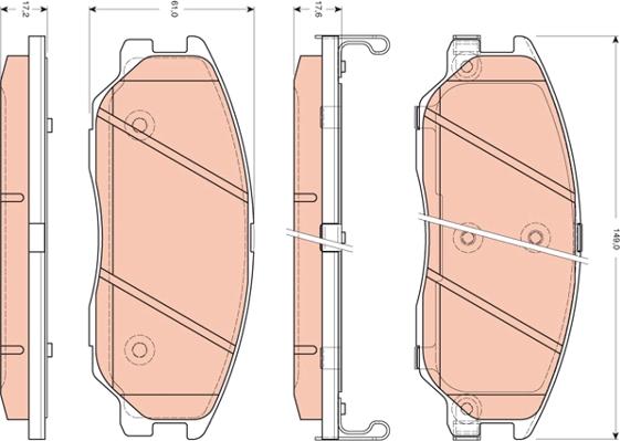 TRW GDB3412 - Тормозные колодки, дисковые, комплект autospares.lv