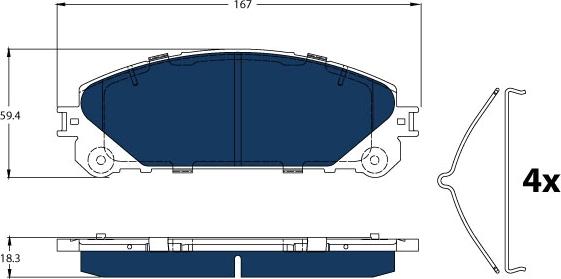 TRW GDB3484BTE - Тормозные колодки, дисковые, комплект autospares.lv