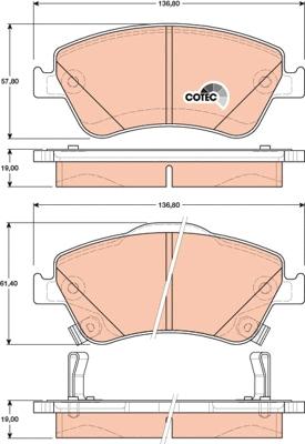 TRW GDB3481 - Тормозные колодки, дисковые, комплект autospares.lv