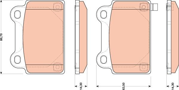 TRW GDB3488 - Тормозные колодки, дисковые, комплект autospares.lv