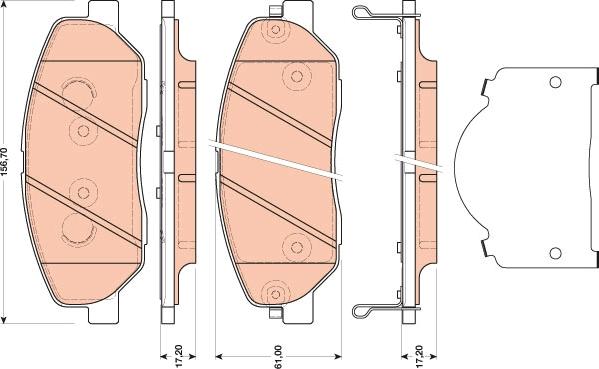 TRW GDB3483 - Тормозные колодки, дисковые, комплект autospares.lv