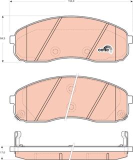 TRW GDB3433 - Тормозные колодки, дисковые, комплект autospares.lv