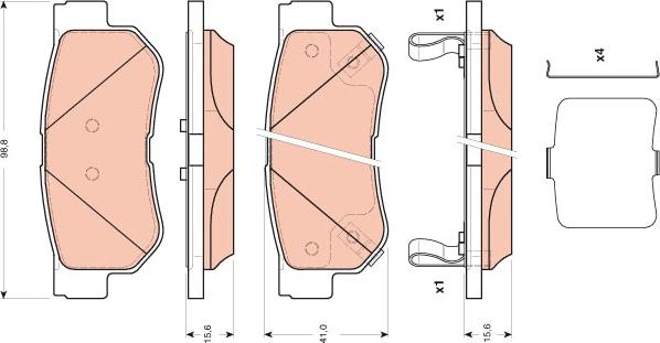 TRW GDB3432 - Тормозные колодки, дисковые, комплект autospares.lv