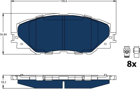 TRW GDB3424BTE - Тормозные колодки, дисковые, комплект autospares.lv