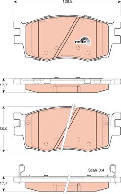 TRW GDB3420AT - Тормозные колодки, дисковые, комплект autospares.lv