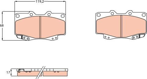 TRW GDB3428 - Тормозные колодки, дисковые, комплект autospares.lv