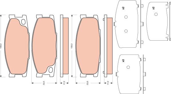 TRW GDB3423 - Тормозные колодки, дисковые, комплект autospares.lv