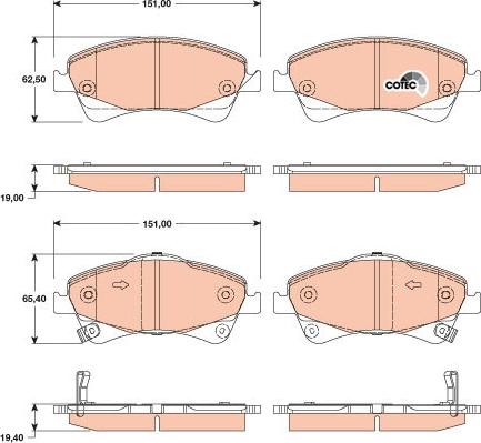 TRW GDB3479 - Тормозные колодки, дисковые, комплект autospares.lv