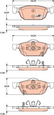 TRW GDB3476 - Тормозные колодки, дисковые, комплект autospares.lv