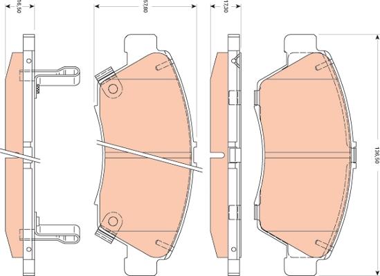 TRW GDB3478 - Тормозные колодки, дисковые, комплект autospares.lv