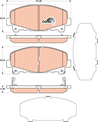 TRW GDB3477 - Тормозные колодки, дисковые, комплект autospares.lv