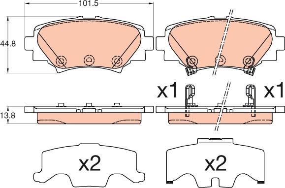 TRW GDB3593 - Тормозные колодки, дисковые, комплект autospares.lv