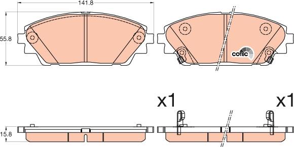 TRW GDB3592AT - Тормозные колодки, дисковые, комплект autospares.lv