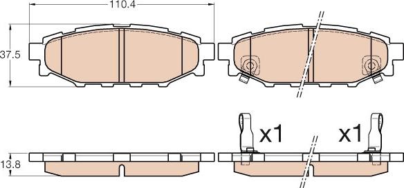 TRW GDB3568 - Тормозные колодки, дисковые, комплект autospares.lv