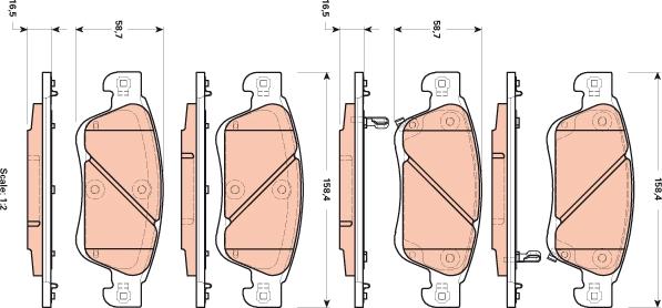 TRW GDB3503 - Тормозные колодки, дисковые, комплект autospares.lv