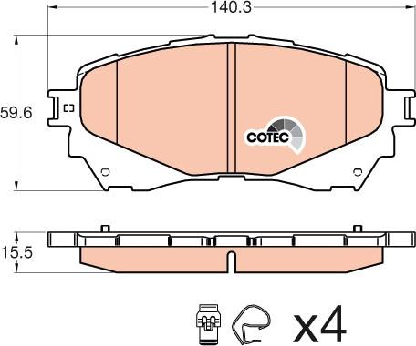 TRW GDB3580 - Тормозные колодки, дисковые, комплект autospares.lv